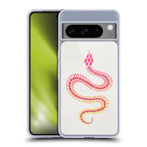 Cat Coquillette Animals Pink Ombre Snake Skeleton Soft Gel Case for Google Pixel 8 Pro