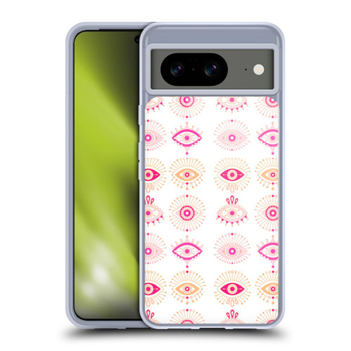 Cat Coquillette Linear Pink Evil Eyes Soft Gel Case for Google Pixel 8