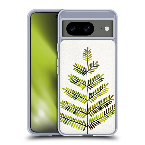 Cat Coquillette Nature Leaflets Green Soft Gel Case for Google Pixel 8
