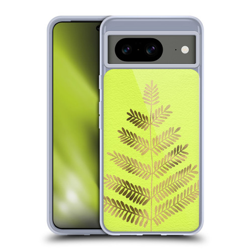 Cat Coquillette Nature Leaflets Yellow Soft Gel Case for Google Pixel 8