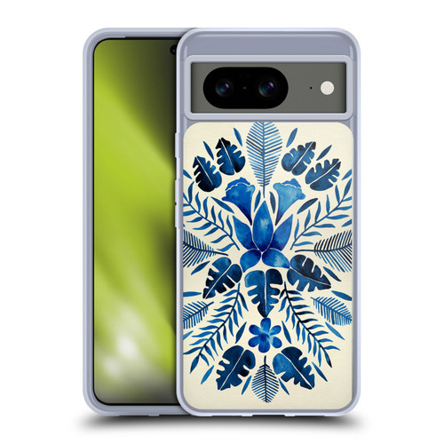 Cat Coquillette Nature Navy Tropical Symmetry Soft Gel Case for Google Pixel 8