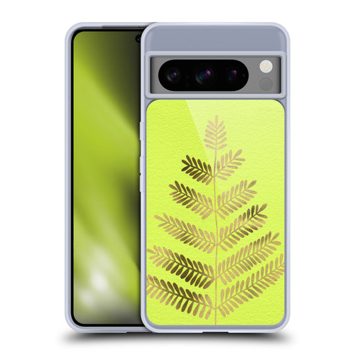 Cat Coquillette Nature Leaflets Yellow Soft Gel Case for Google Pixel 8 Pro
