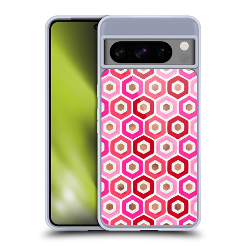 Cat Coquillette Patterns 6 Honeycomb Pink Soft Gel Case for Google Pixel 8 Pro