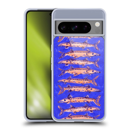 Cat Coquillette Sea Barracuda Blue Soft Gel Case for Google Pixel 8 Pro