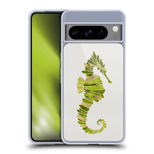 Cat Coquillette Sea Seahorse Green Soft Gel Case for Google Pixel 8 Pro