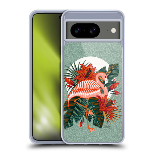 Cat Coquillette Tropical Wildlife Flamingo And Lilies Soft Gel Case for Google Pixel 8