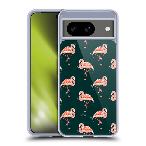 Cat Coquillette Tropical Wildlife Flamingo Sparkles Soft Gel Case for Google Pixel 8