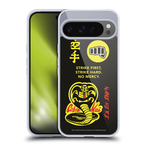 Custom Customised Personalised Cobra Kai Art Name In Strike Logo Soft Gel Case for Google Pixel 9 Pro XL
