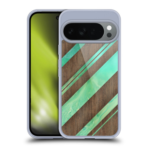 Alyn Spiller Wood & Resin Diagonal Stripes Soft Gel Case for Google Pixel 10