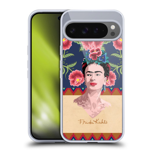 Frida Kahlo Portrait Red Soft Gel Case for Google Pixel 9 Pro XL