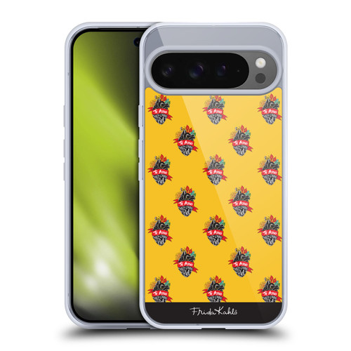 Frida Kahlo Typography Heart Pattern Soft Gel Case for Google Pixel 9 Pro XL