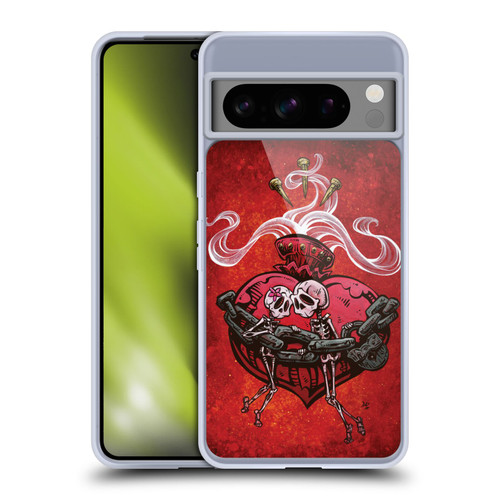 David Lozeau Colourful Grunge Skull With Heart Soft Gel Case for Google Pixel 8 Pro