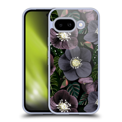 Anis Illustration Graphics Dark Flowers Soft Gel Case for Google Pixel 9A