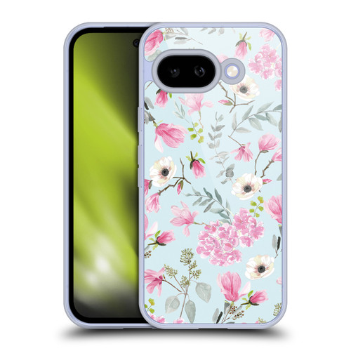 Anis Illustration Graphics Romantic Pattern Light Blue Soft Gel Case for Google Pixel 9A