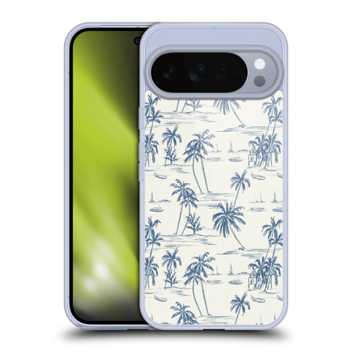 Anis Illustration Mix Pattern Blue Beach Bold Soft Gel Case for Google Pixel 10 Pro XL