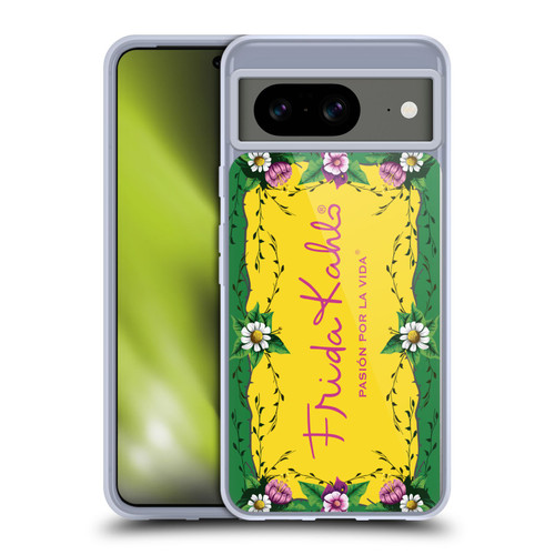 Frida Kahlo Purple Florals Frame Soft Gel Case for Google Pixel 8