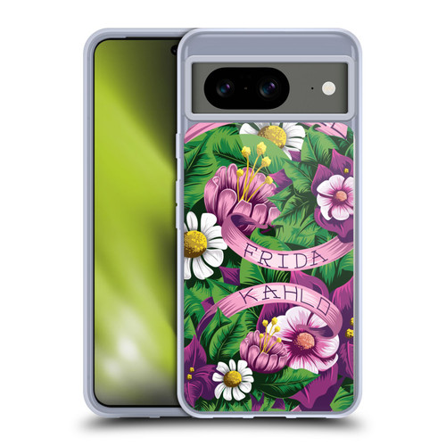Frida Kahlo Purple Florals Lace Soft Gel Case for Google Pixel 8