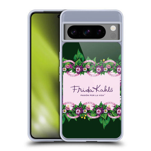 Frida Kahlo Purple Florals Border Soft Gel Case for Google Pixel 8 Pro