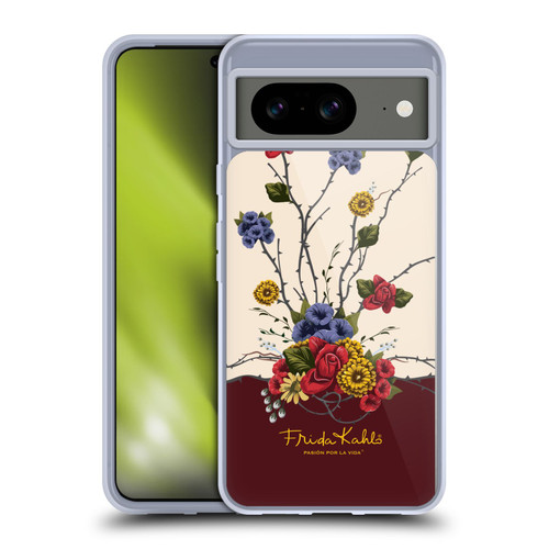 Frida Kahlo Red Florals Shrub Soft Gel Case for Google Pixel 8