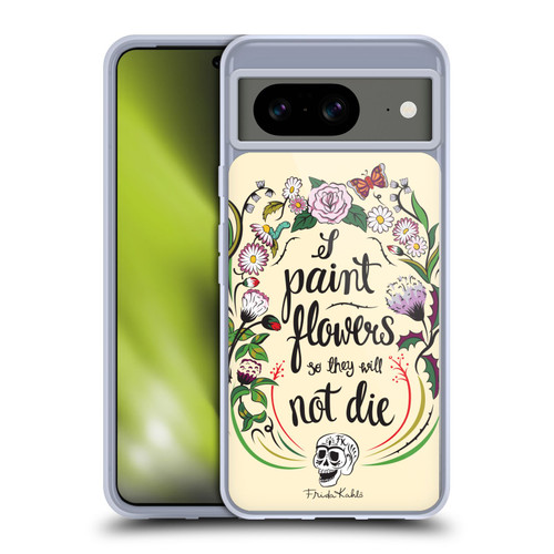 Frida Kahlo Typography Floral Blooms Soft Gel Case for Google Pixel 8