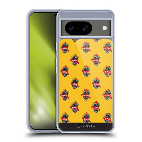 Frida Kahlo Typography Heart Pattern Soft Gel Case for Google Pixel 8