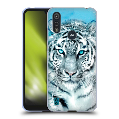 Aimee Stewart Animals White Tiger Soft Gel Case for Motorola Moto E6s (2020)