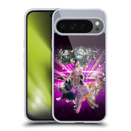 Random Galaxy Animals Disco Dancing Cat Soft Gel Case for Google Pixel 9 Pro XL
