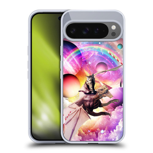 Random Galaxy Mixed Designs Space Dragon & Cat Soft Gel Case for Google Pixel 9 Pro XL