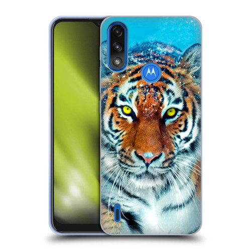 Aimee Stewart Animals Yellow Tiger Soft Gel Case for Motorola Moto E7 Power / Moto E7i Power