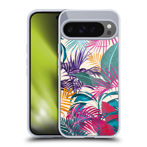 LebensArt Jungle Plants And Animals Palm Leaves Cream Soft Gel Case for Google Pixel 9 Pro XL