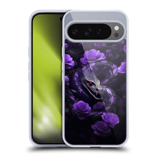 LebensArt Jungle Plants And Animals Snake Purple Soft Gel Case for Google Pixel 9 Pro XL