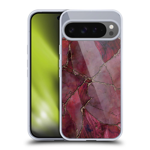 LebensArt Mineral Marble Red Soft Gel Case for Google Pixel 9 Pro XL