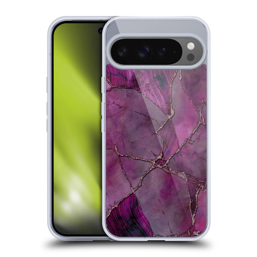 LebensArt Mineral Marble Violet Soft Gel Case for Google Pixel 9 Pro XL