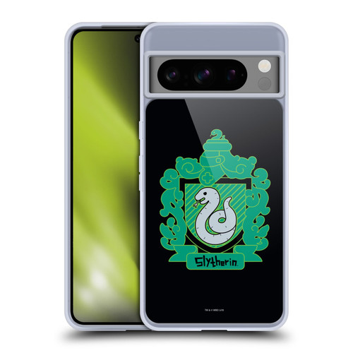 Harry Potter Deathly Hallows I Slytherin Crest Soft Gel Case for Google Pixel 8 Pro