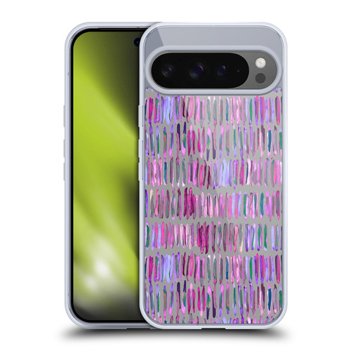 Micklyn Le Feuvre Patterns Messy Watercolour Stripes Soft Gel Case for Google Pixel 9 Pro XL