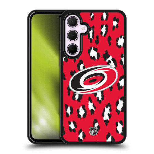NHL Carolina Hurricanes Leopard Pattern Gel Armour Case For Samsung Galaxy A35 5G