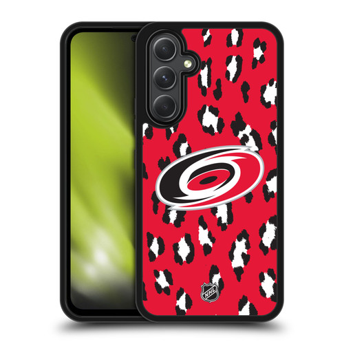 NHL Carolina Hurricanes Leopard Pattern Gel Armour Case For Samsung Galaxy A54 5G