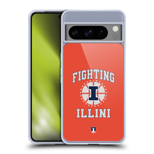 University Of Illinois U Of I University Of Illinois Art Fighting Illini 2 Soft Gel Case for Google Pixel 8 Pro