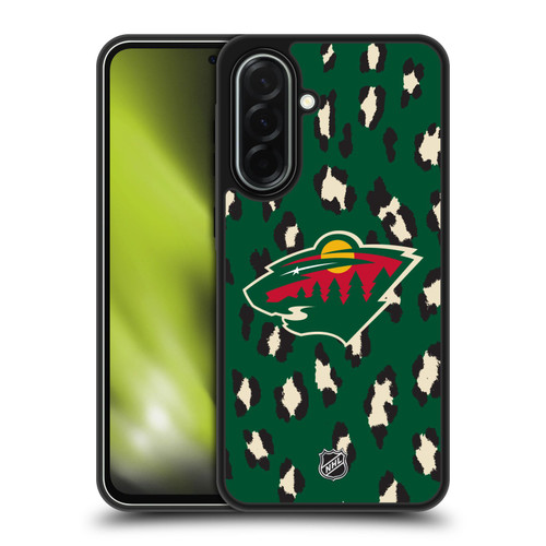 NHL Minnesota Wild Leopard Pattern Gel Armour Case For Samsung Galaxy A36 5G