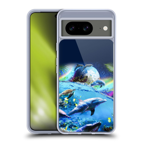 Random Galaxy Animals Galaxy Dolphins Soft Gel Case for Google Pixel 8