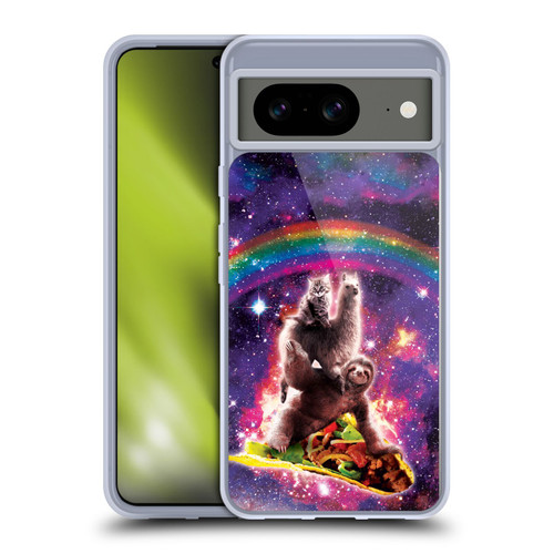 Random Galaxy Animals Space Cat Llama Sloth On Taco Soft Gel Case for Google Pixel 8