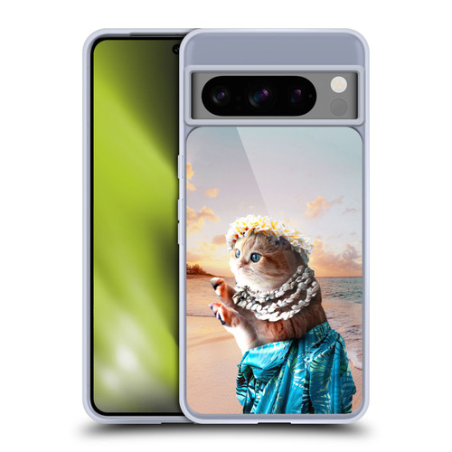 Random Galaxy Animals Aloha Hawaiian Cat Soft Gel Case for Google Pixel 8 Pro