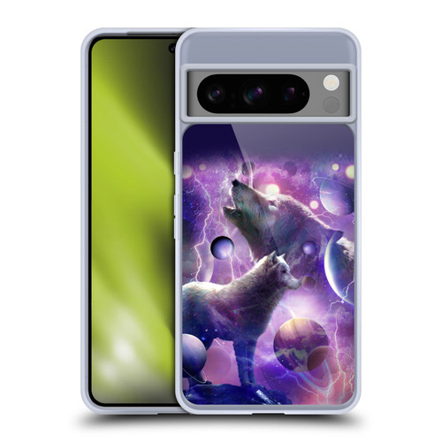 Random Galaxy Animals Cosmic Wolf Space Soft Gel Case for Google Pixel 8 Pro