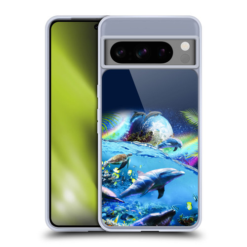 Random Galaxy Animals Galaxy Dolphins Soft Gel Case for Google Pixel 8 Pro