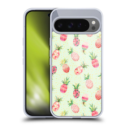 Ninola Mix Patterns Pineapple Lime Soft Gel Case for Google Pixel 9 Pro XL