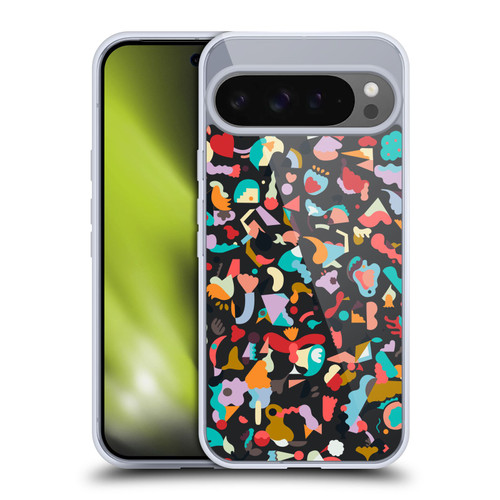 Ninola Patterns Imaginary Geo Animals Black Soft Gel Case for Google Pixel 9 Pro XL