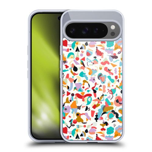 Ninola Patterns Imaginary Geo Animals White Soft Gel Case for Google Pixel 9 Pro XL