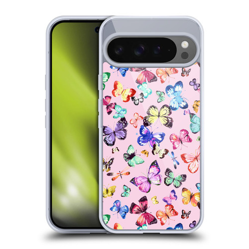 Ninola Patterns 4 Butterflies Multi Pink Soft Gel Case for Google Pixel 9 Pro XL