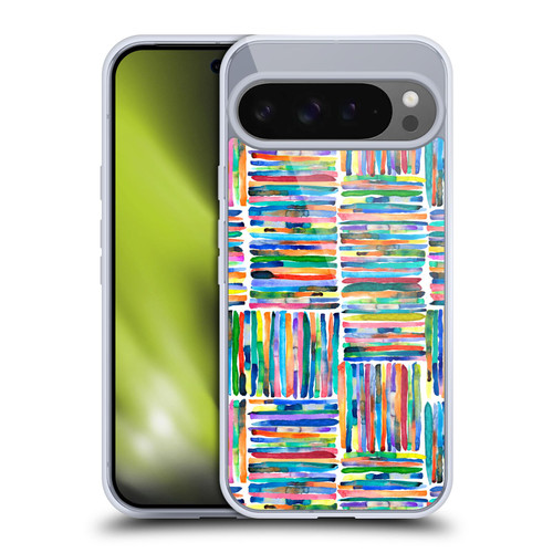 Ninola Patterns 4 Handpainted Stripes Multi Soft Gel Case for Google Pixel 9 Pro XL