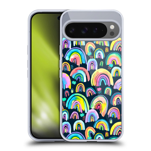Ninola Patterns 4 New Rainbows Navy Multi Soft Gel Case for Google Pixel 9 Pro XL
